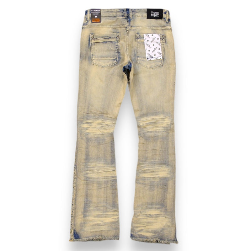 Copper Rivet 'Side Distress' Stacked Denim (DTB) 433077 - FRESH N FITTED