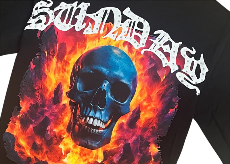 Kindred 'Eternal Flames' Cropped Oversized T-Shirt (Black) OST02 - FRESH N FITTED