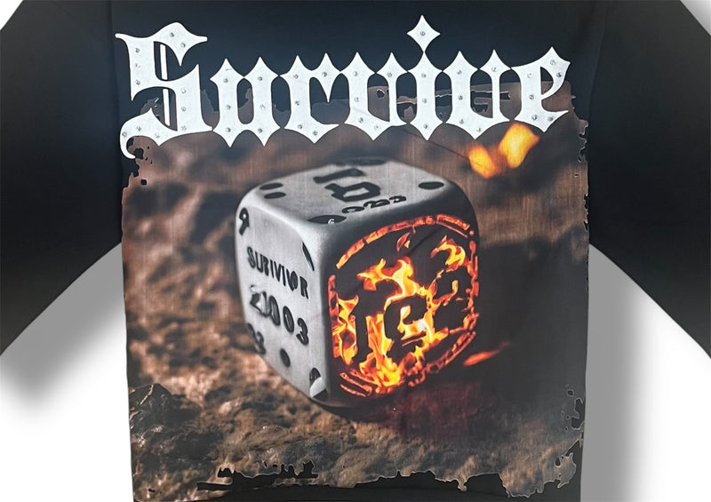 Kindred 'Survive' Cropped Oversized T-Shirt (Black) OST05 - FRESH N FITTED