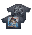 Rare Peace 'No Guarantee' Oversized Cropped T-shirt (DK. Grey) RT5029 - FRESH N FITTED