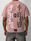 First Row ‘Steel Angels’ T-Shirt in Silver Pink