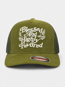 MUKA 'Blessed And Highly Favored' Trucker Hat (Olive) T5627B