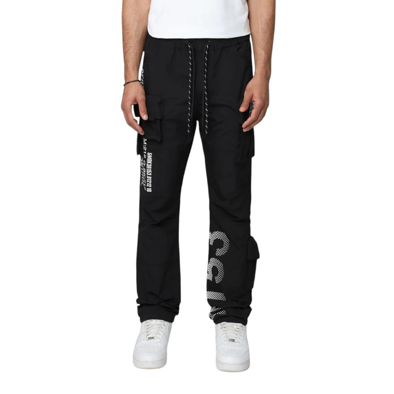 Smoke Rise 'Utility Cargo Windbreaker' Pants (Black) WP25584