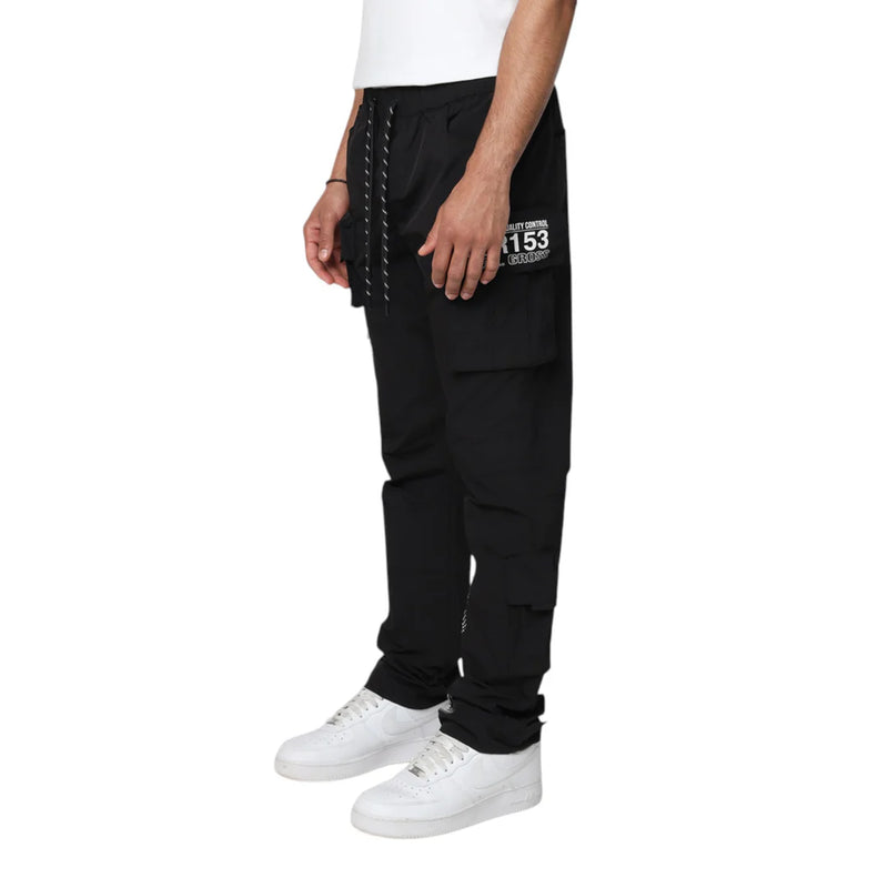 Smoke Rise 'Utility Cargo Windbreaker' Pants (Black) WP25584