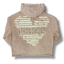 Rebel Denim 'Coeur Dacier' Jeweled Fleece Hoodie (Khaki) 752-322