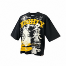 Highly Undrtd 'INFNT Possibility' 3/4 Sleeve Rhinestone Cropped T-Shirt (Black) HF5501