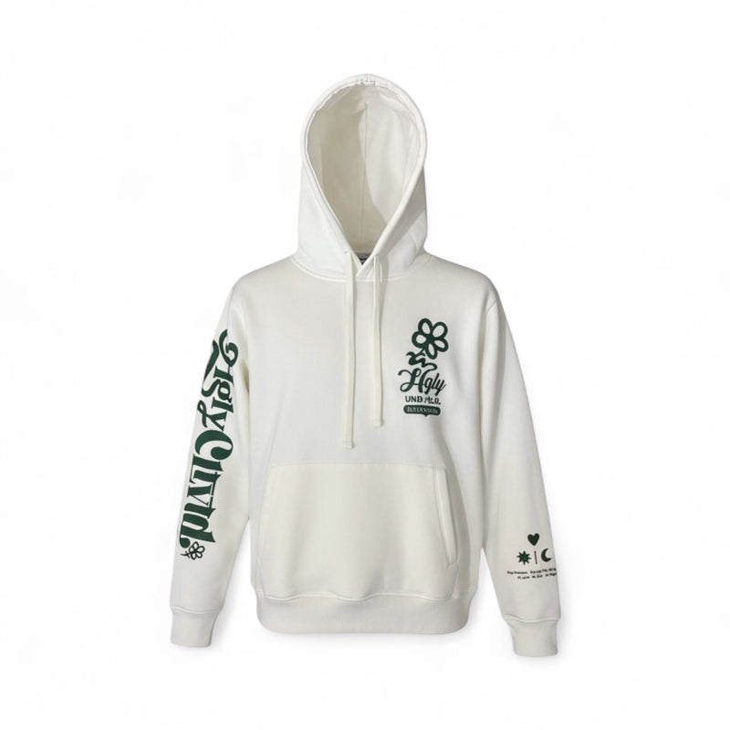Highly Undrtd 'CLTVT BOTANICALS' Hoodie (Ivory/Green) UF5606
