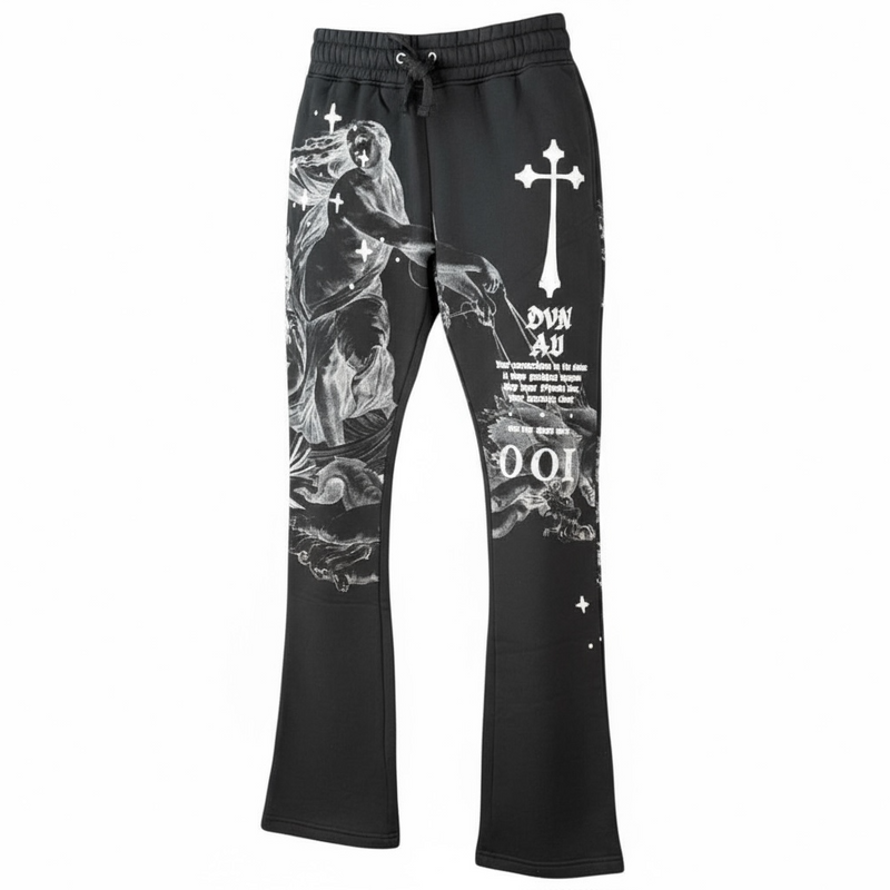 Highly Undrtd 'Divine Aura' Stacked Joggers (Black) UF5203