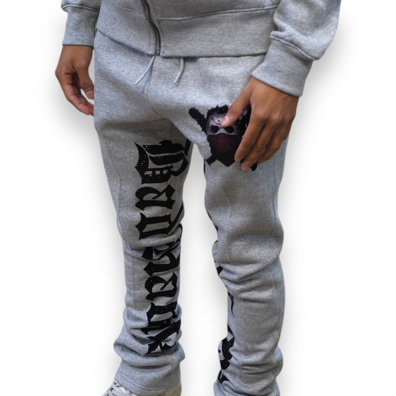 Roku Studio 'Bad Habits' Stacked Sweatpants (Grey) - FRESH N FITTED