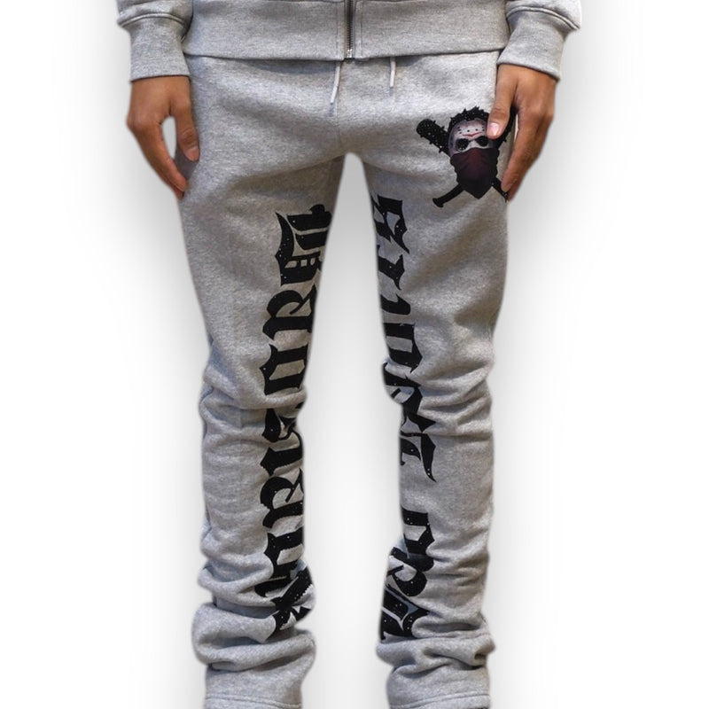 Roku Studio 'Bad Habits' Stacked Sweatpants (Grey) - FRESH N FITTED