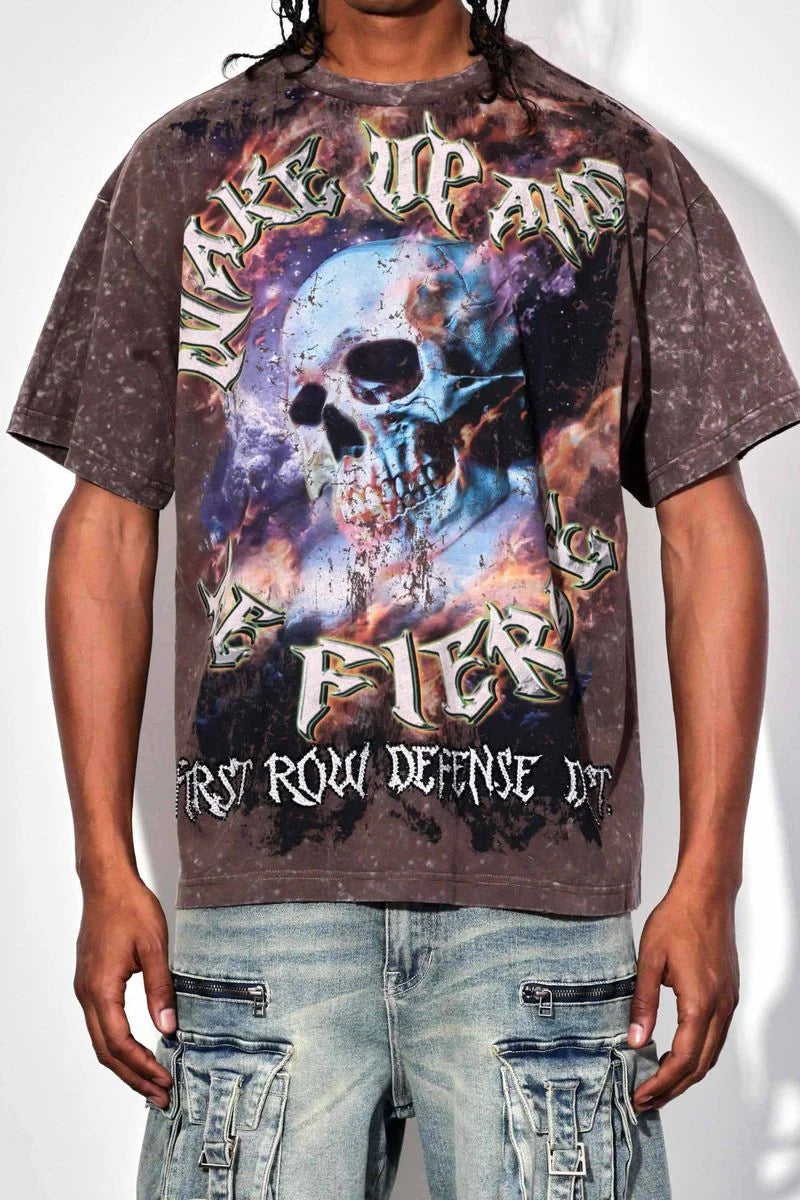 First Row ‘Defense Dept.’ Washed T-Shirt (Caffe) FRT2158A - FRESH N FITTED