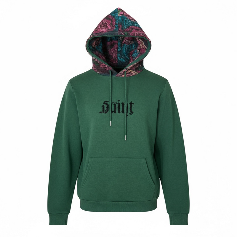 Black Pike 'Saint Skull Candy' Tapestry Hoodie (Green) FB2553