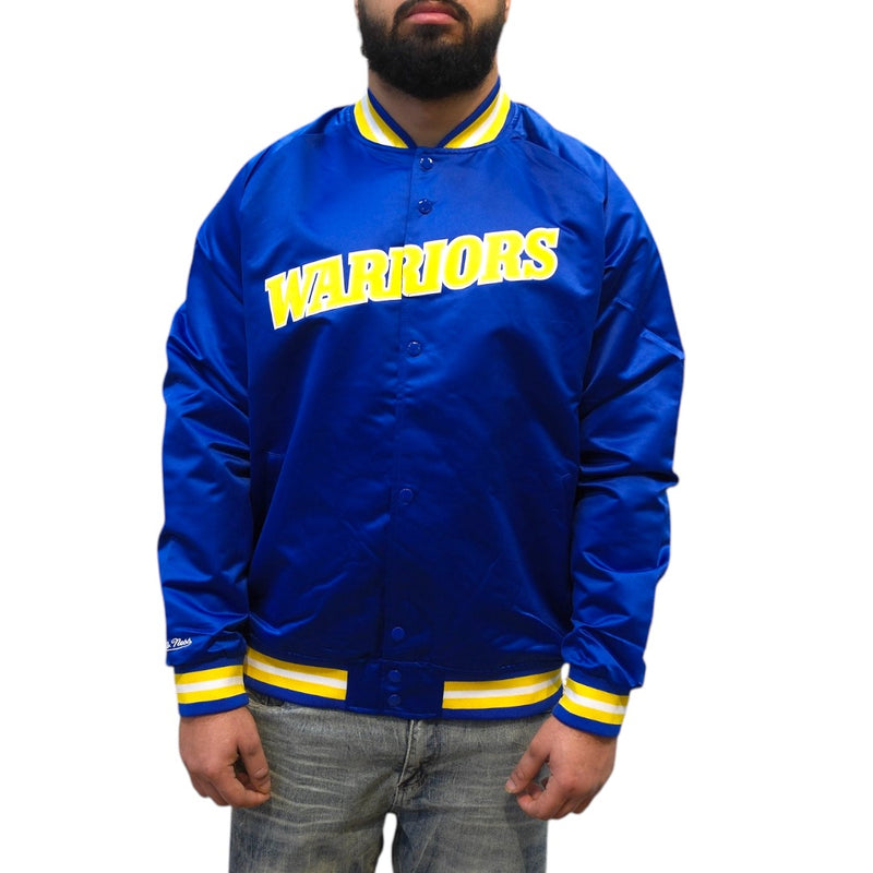 Mitchell & Ness Golden State Warriors Lightweight Satin Jacket (Royal) SJKT6296 - FRESH N FITTED