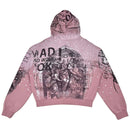 Rare Peace 'Mad World' Oversized Rhinestone Cropped Hoodie (Dust Pink) RK5043 - FRESH N FITTED