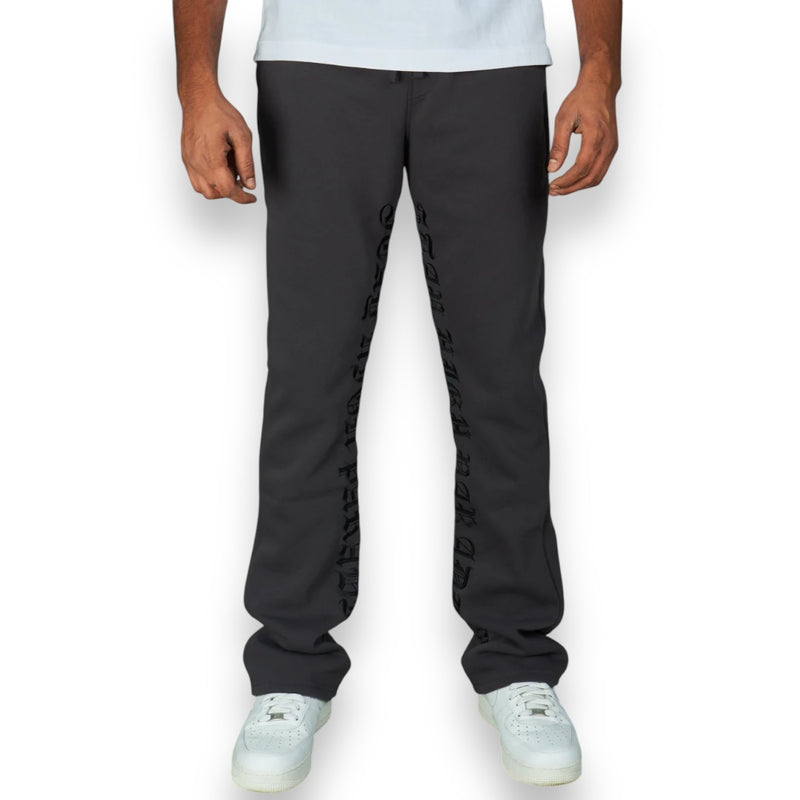 Rebel Minds 'Stay High' Stacked Fleeced Sweat Pants (Charcoal) 100-491 - FRESH N FITTED