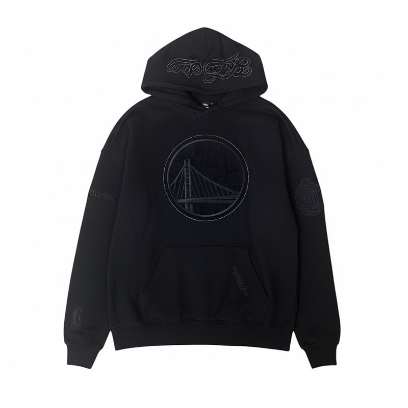 Pro Standard Golden State Warriors 'Blackout' Drop Shoulder Hoodie (Black) BGW5516450