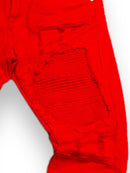 FWRD Distressed Moto Denim FW-33574A (Red) - FRESH N FITTED