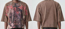 TAKER 'No Risk No Reward' Cropped Terry T-Shirt W/ Rhinestones (Brown) T5211 - FRESH N FITTED