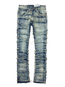 FWRD distressed frayed stacked denim light tint FW-330347 front view