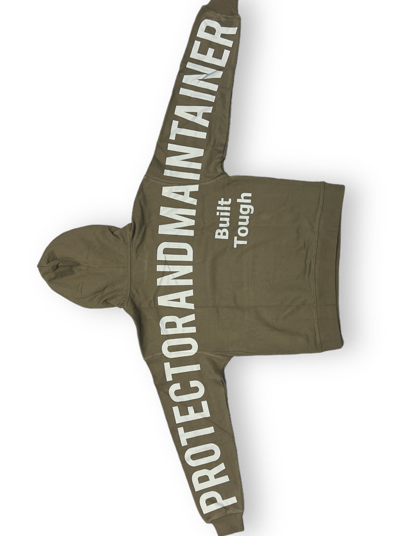 Protector and Maintainer 'Rated R' French Terry Pullover Hoodie (Olive) - FRESH N FITTED