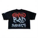 Rare Peace 'Bad' Oversized Cropped T-shirt (Black) RT5039