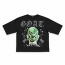 Papercut 'Goat' Oversized Cropped T-Shirt (Black) - FRESH N FITTED