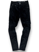 Qualified Denim Corduroy Cargo Pants (Black) QDL-166135 - Fresh N Fitted Inc