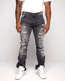 FWRD 'Worn Down' Stacked Flare Denim (Washed Black) FW-33893 - FRESH N FITTED