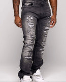 FWRD 'Worn Down' Stacked Flare Denim (Washed Black) FW-33893 - FRESH N FITTED