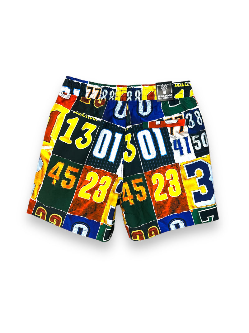 Rebel Minds 'Numeral Collage' Board Shorts(Multi) 141-974 - Fresh N Fitted Inc