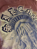 Rebel Minds 'Weeping Liberty' Cropped T-Shirt (Brown) 610-11117 - FRESH N FITTED