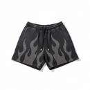 Rare Peace 'Metal Flames' Rhinestone Shorts (Black) RS5048 - FRESH N FITTED