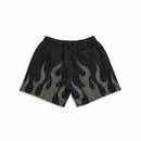 Rare Peace 'Metal Flames' Rhinestone Shorts (Black) RS5048 - FRESH N FITTED