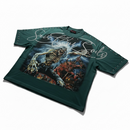 Rare Peace 'Save Our Souls' Oversized Rhinestone Cropped T-shirt (Pine Green) RT6009 - FRESH N FITTED