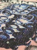 Rare Peace 'Mask' Oversized Rhinestone Cropped T-shirt (Dust Pink) RT6004 - FRESH N FITTED