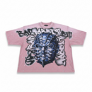 Rare Peace 'Mask' Oversized Rhinestone Cropped T-shirt (Dust Pink) RT6004 - FRESH N FITTED