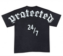 Protector and Maintainer 'Protected 24/7' T-Shirt (Washed Black) - FRESH N FITTED