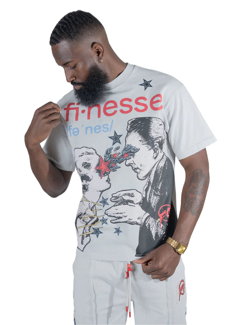 Frost Originals 'Finesse' Acid Wash Box T-Shirt (White) F199 - FRESH N FITTED-2 INC