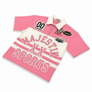 Majestik 'Champion' Rugby Patched Polo Shirt In Pink