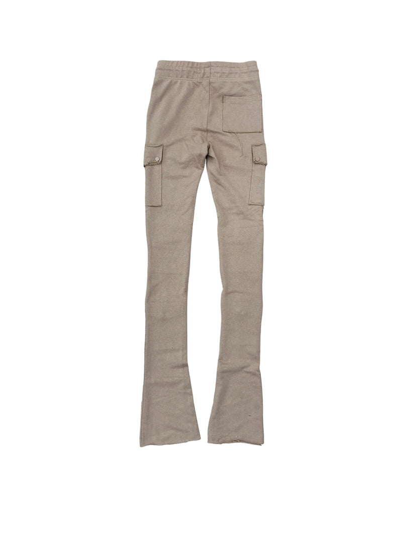 Sublimez 'F.Terry' Multi Pocket Stacked Sweat Pants (Brown) FL2381 - Fresh N Fitted Inc