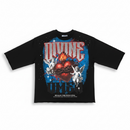 Highly Undrtd 'Divine' Legacy Perm 3/4 Sleeve Rhinestone Cropped T-Shirt (Black) HS6506
