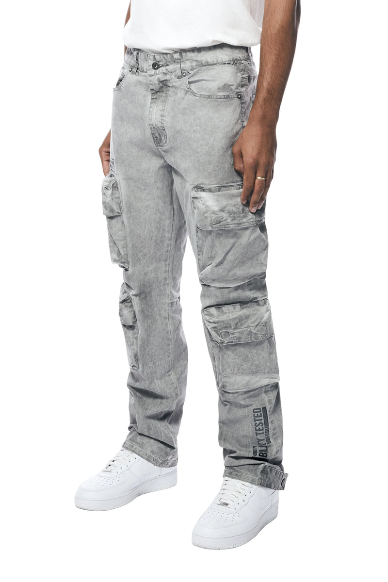 Smoke Rise 'Utility Twill Cargo' Pants (Lt. Gray) JP23527 - Fresh N Fitted Inc