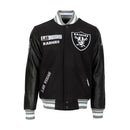Pro Standard 'Las Vegas Raiders Split Logo' Varsity Jacket (Black) FOR6410389 - FRESH N FITTED