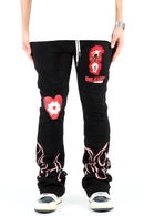 KLEEP 'Spider' Heavy Weight Brushed Graphic Stacked Sweats (Black) KMP7910 - FRESH N FITTED