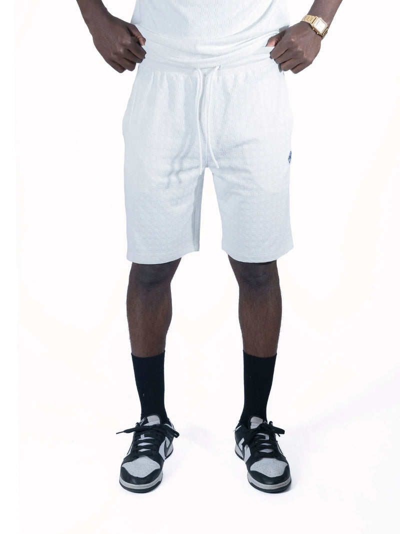 Makobi 'Modena Knit' Shorts (White/Black) M612 - FRESH N FITTED