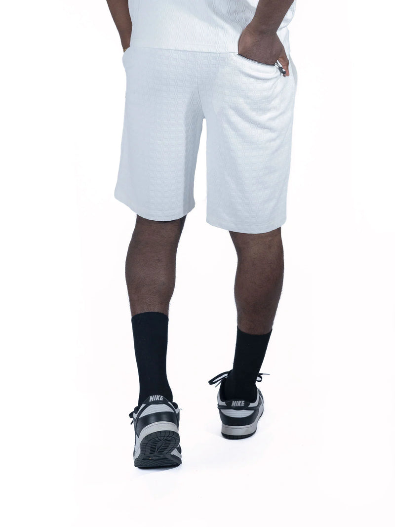 Makobi 'Modena Knit' Shorts (White/Black) M612 - FRESH N FITTED