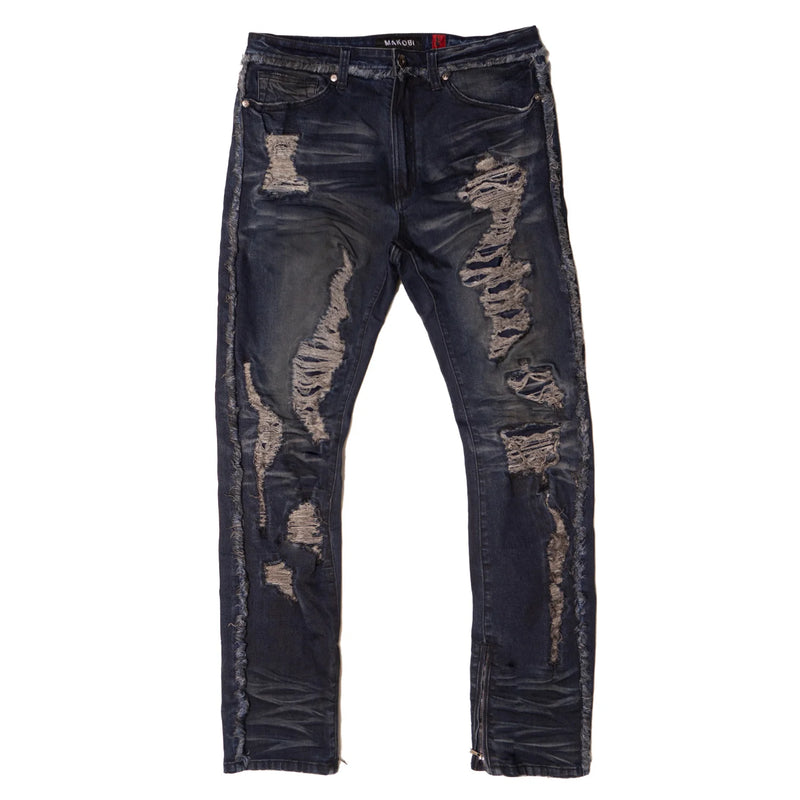 Makobi 'Danielli' Unzipped Denim (Vintage Wash) M1973 - Fresh N Fitted Inc