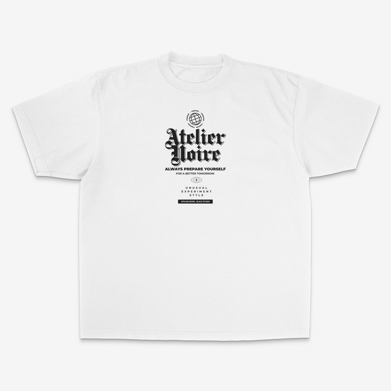 Atelier Noire 'World Peace' Premium Washed Heavyweight Cropped Shirt (White) - FRESH N FITTED