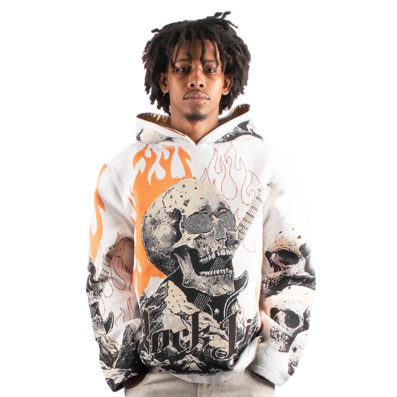Majestik 'Rock Life' Tapestry Hoodie (Off White) TH2482 - FRESH N FITTED