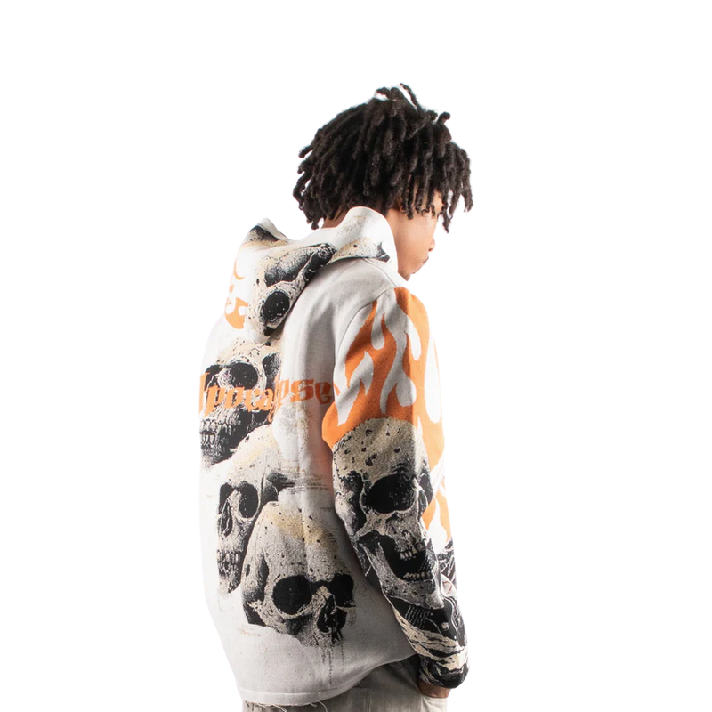Majestik 'Rock Life' Tapestry Hoodie (Off White) TH2482 - FRESH N FITTED